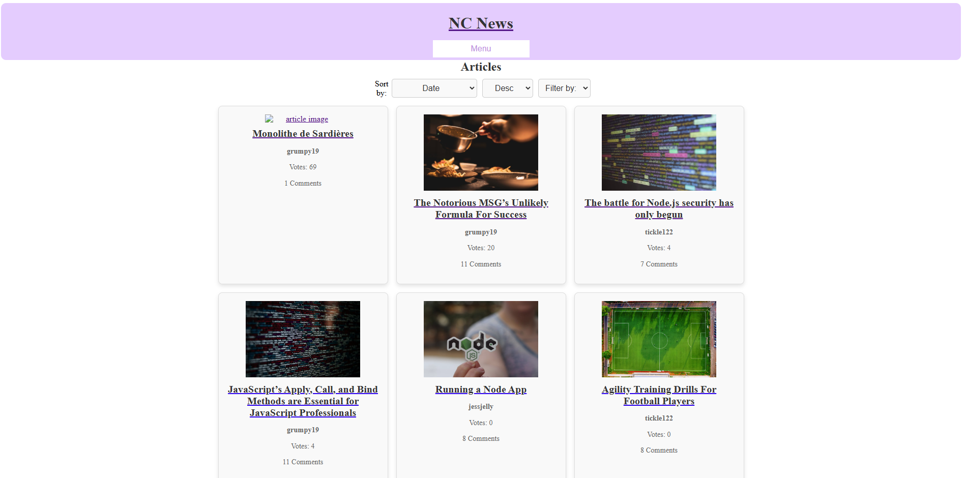 NC News list of all articles
